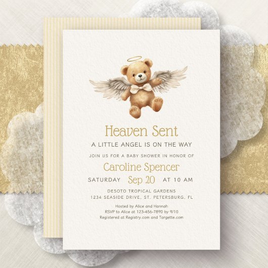 Hemelse Engel Minimalistische Baby Shower Kaart
