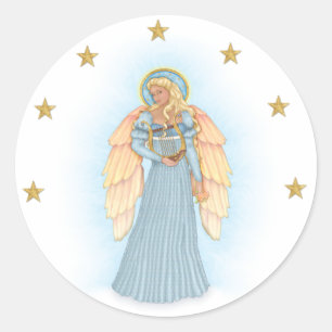 hemelse engel ronde sticker