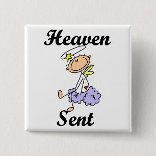 Hemelse engel T-shirts en cadeaus Vierkante Button 5,1 Cm