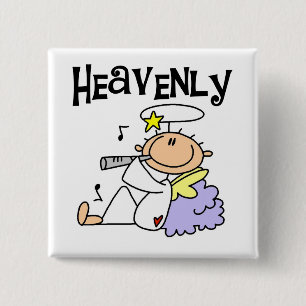 Hemelse engel T-shirts en cadeaus Vierkante Button 5,1 Cm