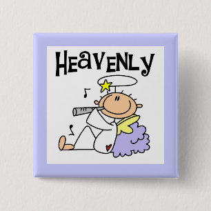 Hemelse engel T-shirts en cadeaus Vierkante Button 5,1 Cm