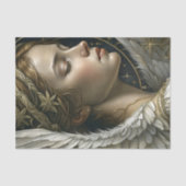 Hemelse Engel Vrouw Gouden Vleugels Decoupage Tissuepapier (Voorkant)