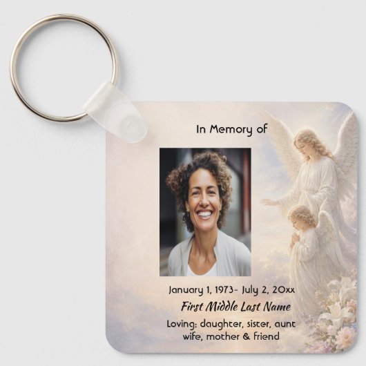 Hemelse Engelen Herdenkingsgebed Geschenk Sleutelhanger (Voorkant)