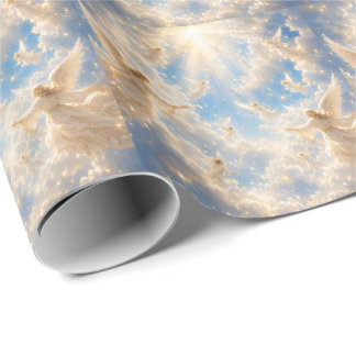 Hemelse engelen in de wolken | Hemels christelijk Cadeaupapier