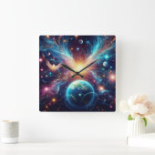 Hemelse Engelen op een vierkante wandklok (Huis)