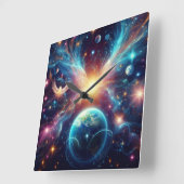 Hemelse Engelen op een vierkante wandklok (Hoek)