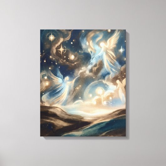 Hemelse engelen Sterrennacht Canvasprint Canvas Afdruk (Voorkant)