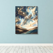 Hemelse engelen Sterrennacht Canvasprint Canvas Afdruk (Insitu (Houten vloer))