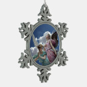 Hemelse engelen tin sneeuwvlok ornament (Links)
