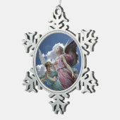 Hemelse engelen tin sneeuwvlok ornament (Rechts)