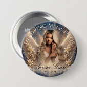 Hemelse Engelenvleugels Herdenkingsbadge Ronde Button 7,6 Cm (Voorkant /achterkant)