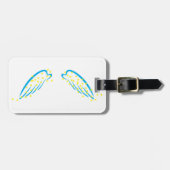 Hemelse engelenvleugels met sprankelende sterren bagagelabel (Voorkant horizontaal)