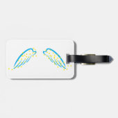 Hemelse engelenvleugels met sprankelende sterren bagagelabel (Achterkant horizontaal)