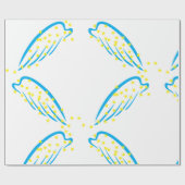 Hemelse engelenvleugels met sprankelende sterren cadeaupapier (Vlak)