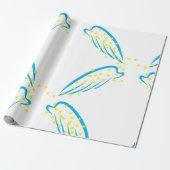 Hemelse engelenvleugels met sprankelende sterren cadeaupapier (Uitgerold)