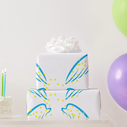 Hemelse engelenvleugels met sprankelende sterren cadeaupapier