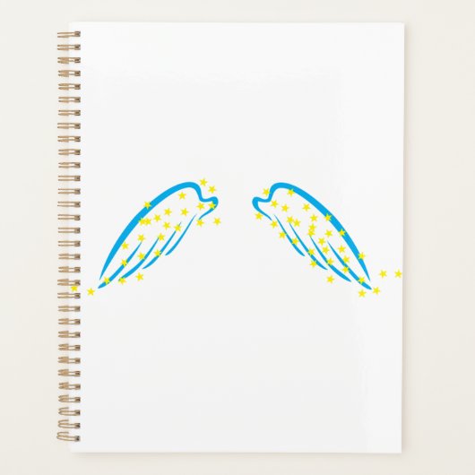 Hemelse engelenvleugels met sprankelende sterren planner (Voorkant)