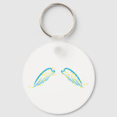 Hemelse engelenvleugels met sprankelende sterren sleutelhanger (Voorkant)
