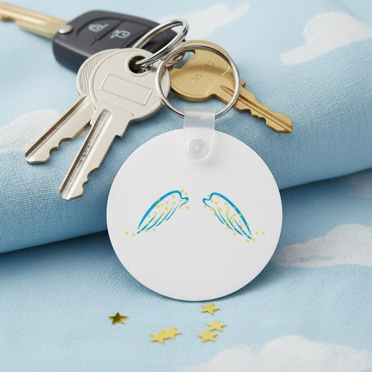 Hemelse engelenvleugels met sprankelende sterren sleutelhanger