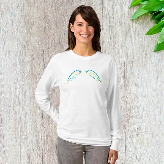 Hemelse engelenvleugels met sprankelende sterren t-shirt