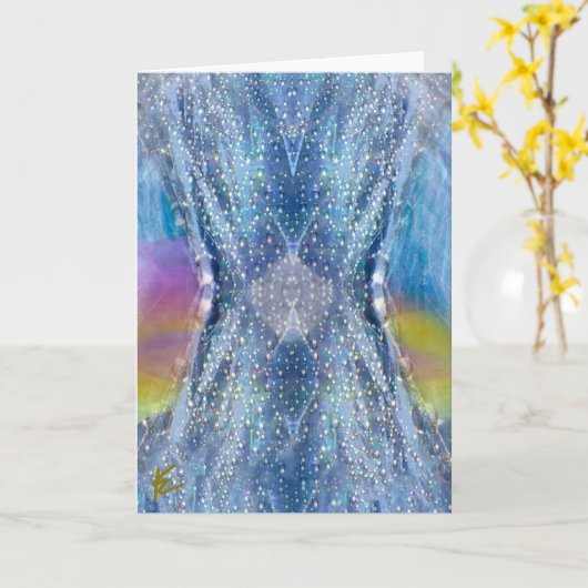 Hemelse, ETHERISCHE, Regenboog Licht Meditatie Kaart (Gele Bloem)