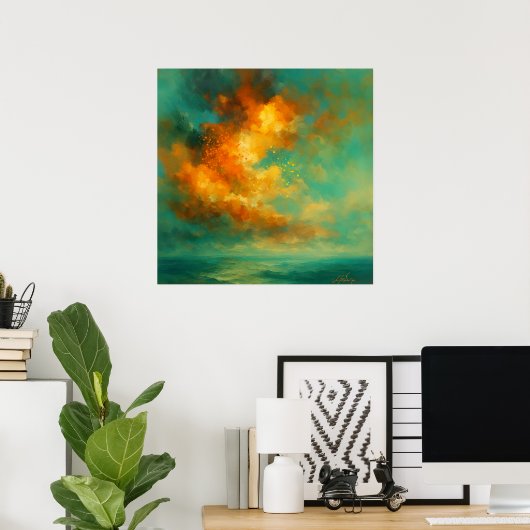 Hemelse Extase Abstract Poster (Thuiskantoor)