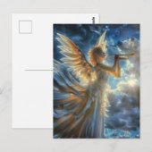 Hemelse Fanfare Engel Speelt Trompet Briefkaart (Voorkant / Achterkant)