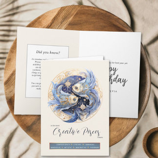 Hemelse Fantasie Zodiac symbool Vissen Verjaardag Kaart