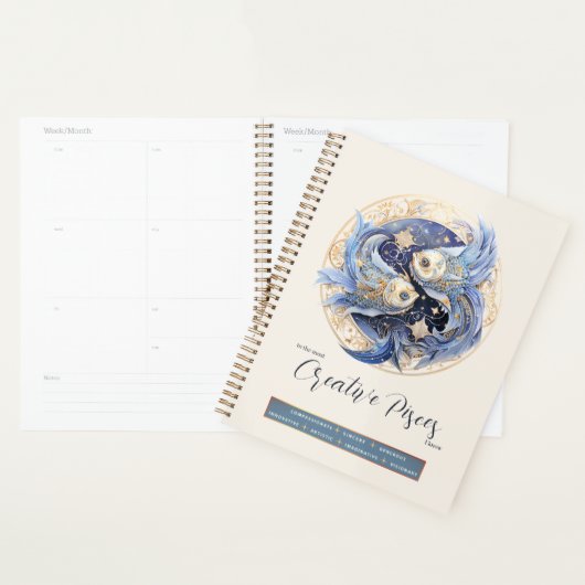 Hemelse Fantasie Zodiac symbool Vissen Verjaardag Planner (Display)