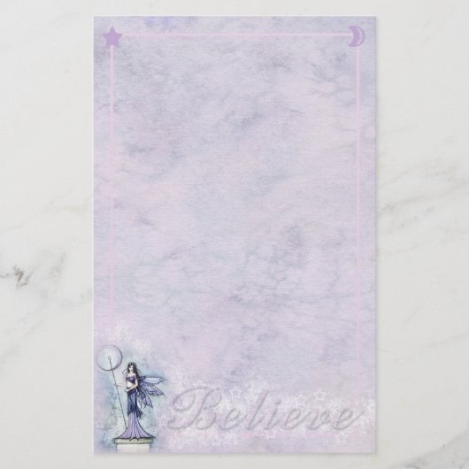 Hemelse Fee Maan Sterren 'Geloof' Briefpapier (Voorkant)