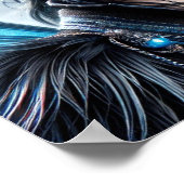 Hemelse Feeënprins met Doorborende Saffierblauwe O Poster (Hoek)