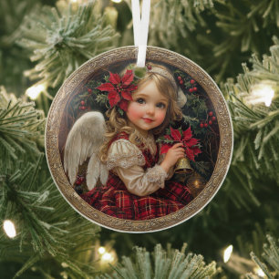 Hemelse Feestelijke Geest – Engelachtige Kerstmis Glas Ornament