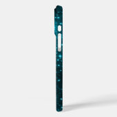 Hemelse Fonkelende Aqua Sterren Case-Mate iPhone Case (Achterkant / Links)