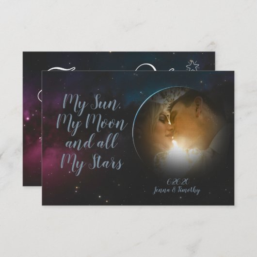 Hemelse Foto Bedankkaarten Save The Date (Voorkant / Achterkant)