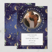 Hemelse Foto Huwelijk Geschreven in de Sterren Save The Date (Voorkant / Achterkant)