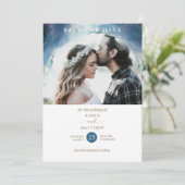 Hemelse foto overlay, Mystic Garden bruiloft Save The Date (Staand voorkant)