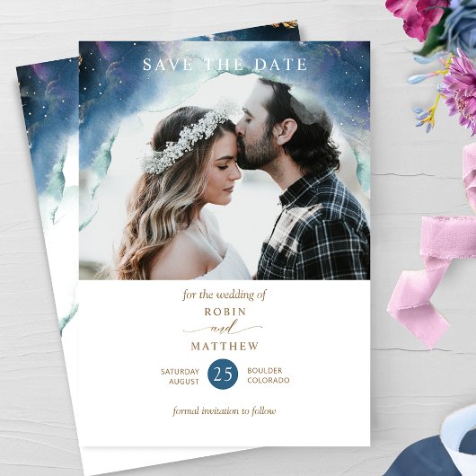 Hemelse foto overlay, Mystic Garden bruiloft Save The Date
