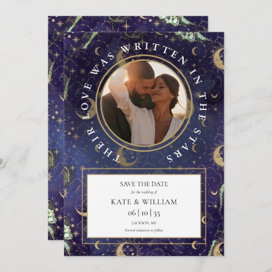 Hemelse Foto Van De Sterren Bruiloft Save The Date (Voorkant / Achterkant)