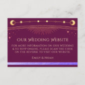 Hemelse Fuchsia bruiloft website RSVP QR-code Informatiekaartje (Voorkant)