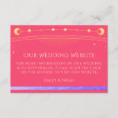 Hemelse Fuchsia bruiloft website RSVP QR-code Informatiekaartje (Voorkant)