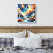 Hemelse fusie canvas afdruk (Insitu (Slaapkamer))