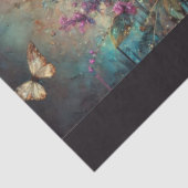 Hemelse Galaxy Bloemige Steampunk Kat Decoupage Tissuepapier (Detail)