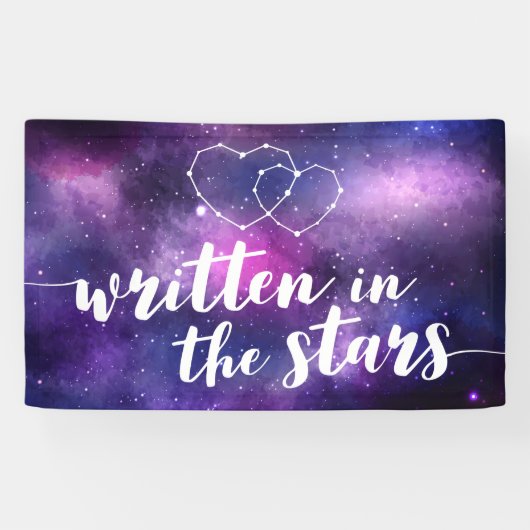 Hemelse Galaxy Bruiloft Geschreven In De Sterren Spandoek (Horizontaal)