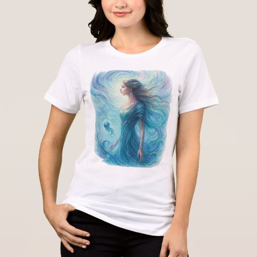 Hemelse Geest in Wervelende Kosmos Tri-Blend Shirt (Voorkant)
