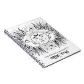 Hemelse Geest Zon & Maan Zwart & Wit Trendy Notitieboek (Rechterzijde)