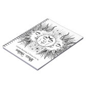 Hemelse Geest Zon & Maan Zwart & Wit Trendy Notitieboek (Linkerzijde)