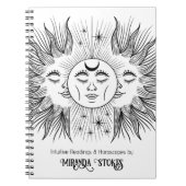 Hemelse Geest Zon & Maan Zwart & Wit Trendy Notitieboek (Voorkant)