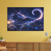 Hemelse Geestkat Onder de Galaxy Maan Canvas Afdruk (Insitu (Woonkamer))