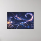 Hemelse Geestkat Onder de Galaxy Maan Canvas Afdruk (Voorkant)