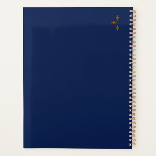 Hemelse Geleerde Blauwe Binder Studie Essentieel Planner (Achterkant)